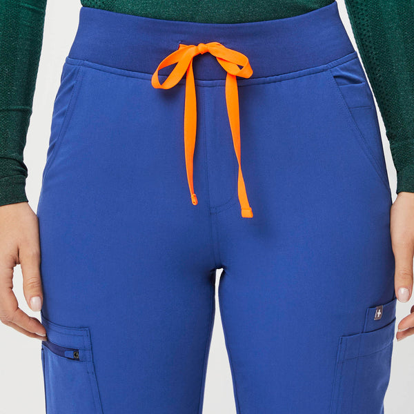 women's Winning Blue High Waisted Yola™ - Petite Skinny Scrub Pants (3XL - 6XL)