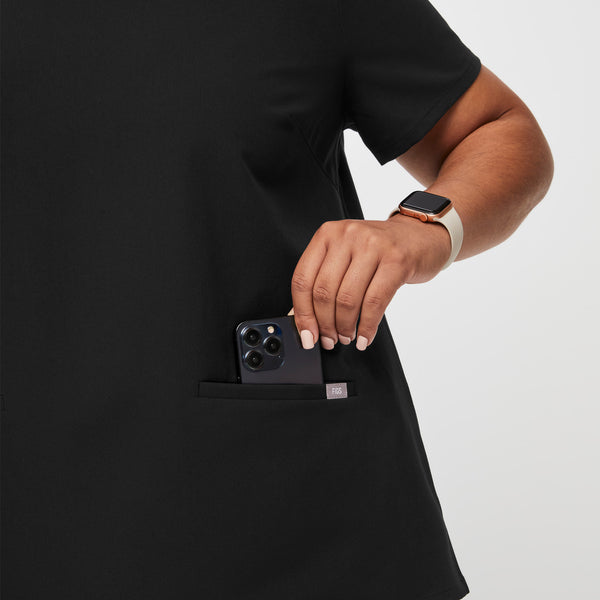 women's Black Casma™- Three-Pocket Scrub Top (3XL - 6XL)