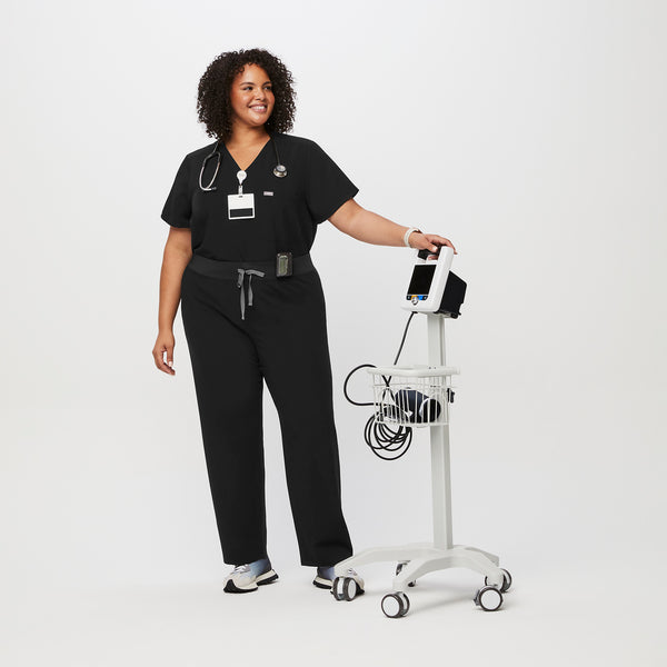 Women's Black High-Rise Livingston - Petite Straight-Leg Scrub Pant™ (3XL - 6XL)