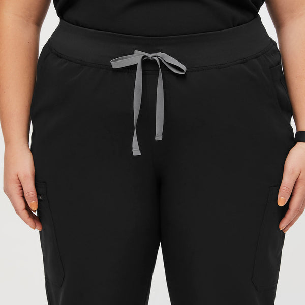 women's Black High Waisted Yola™ - Skinny Scrub Pants (3XL - 6XL)
