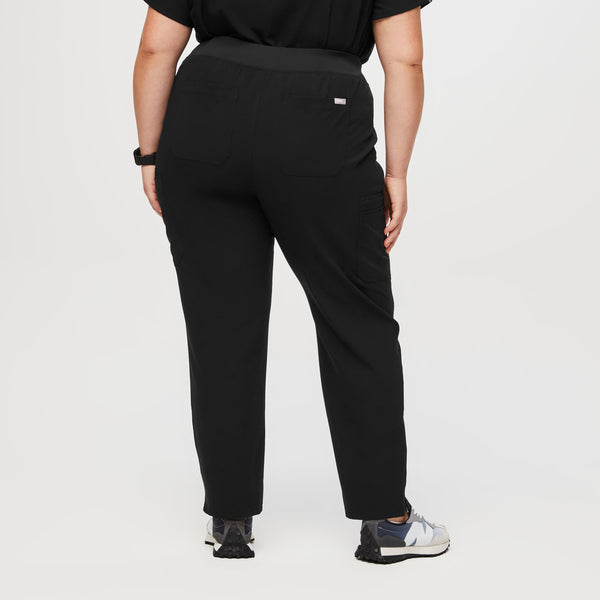 women's Black High Waisted Yola™ - Tall Skinny Scrub Pants (3XL - 6XL)