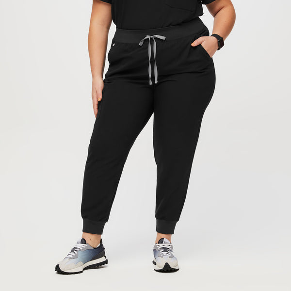 women's Black High Waisted Zamora™ - Jogger Scrub Pants (3XL - 6XL)