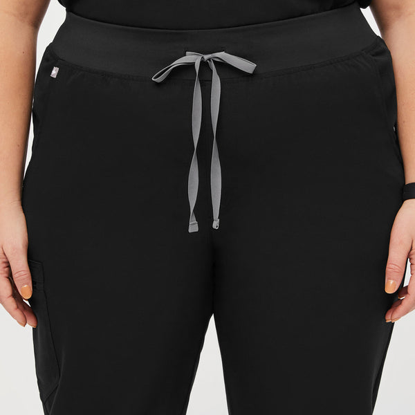 women's Black High Waisted Zamora™ - Tall Jogger Scrub Pants (3XL - 6XL)