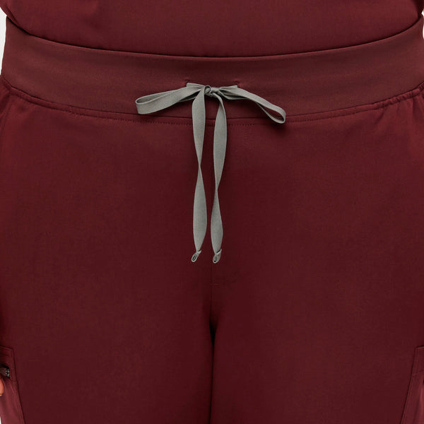 women's Burgundy High Waisted Yola™ - Petite Skinny Scrub Pants (3XL - 6XL)