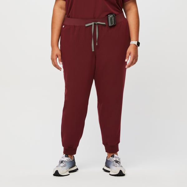 women's Burgundy Zamora™- Petite Jogger Scrub Pants (3XL - 6XL)