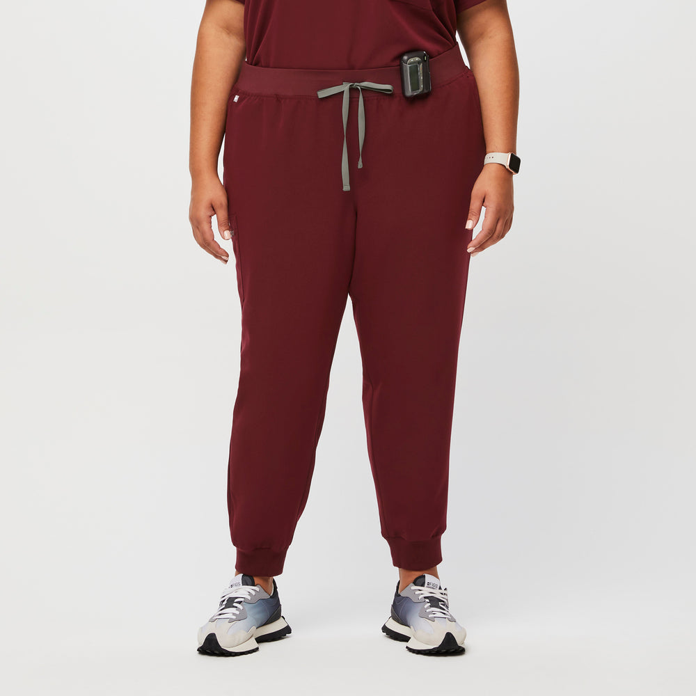 women's Burgundy Zamora™ - Tall Jogger Scrub Pants (3XL - 6XL)