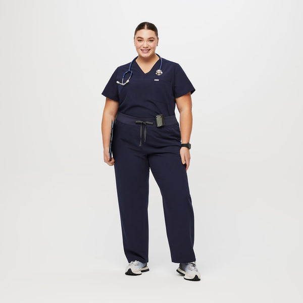 women's Navy High Waisted Livingston™ - Basic Scrub Pants (3XL - 6XL)
