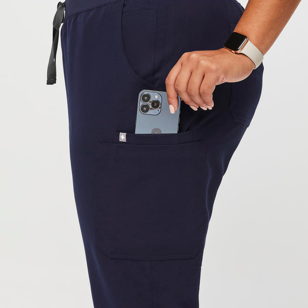 women's Navy High Waisted Yola™ - Tall Skinny Scrub Pants (3XL - 6XL)
