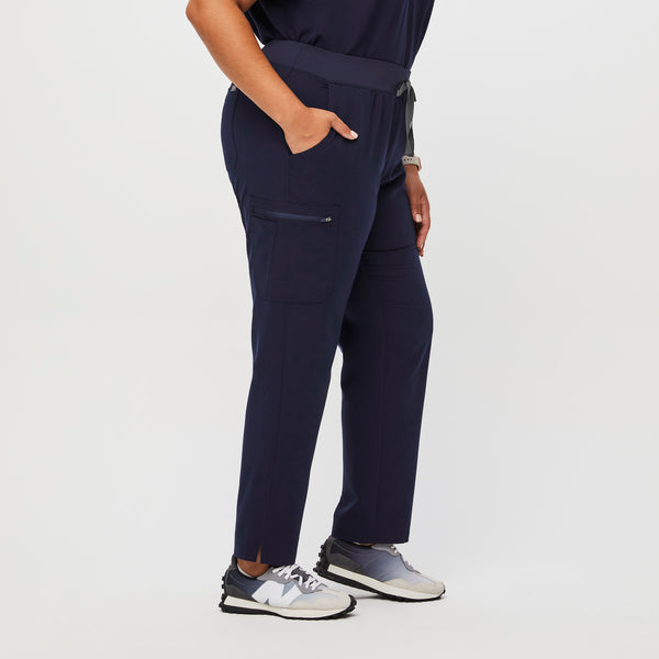 women's Navy High Waisted Yola™ - Skinny Scrub Pants (3XL - 6XL)