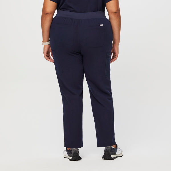 women's Navy High Waisted Yola™ - Petite Skinny Scrub Pants (3XL - 6XL)