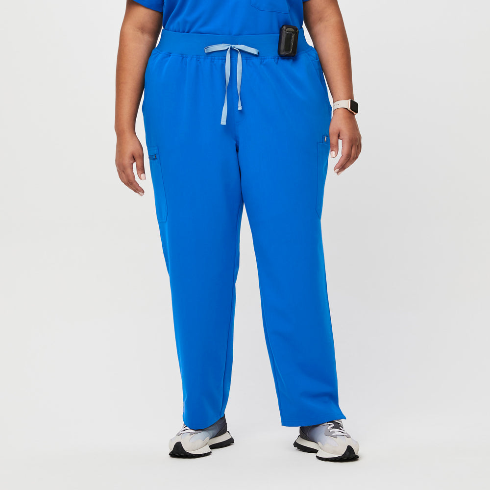 women's Royal Blue High Waisted Yola™ - Petite Skinny Scrub Pants (3XL - 6XL)