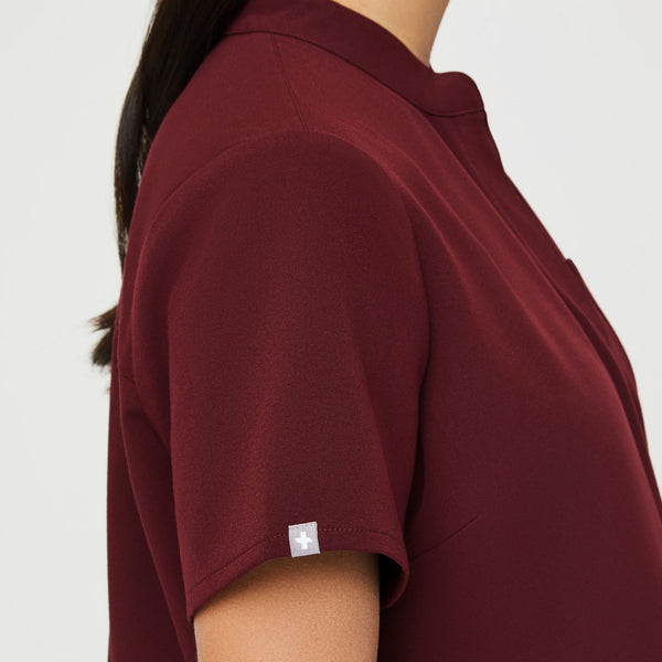 Women's Burgundy Kitale Maternity - Scrub Top