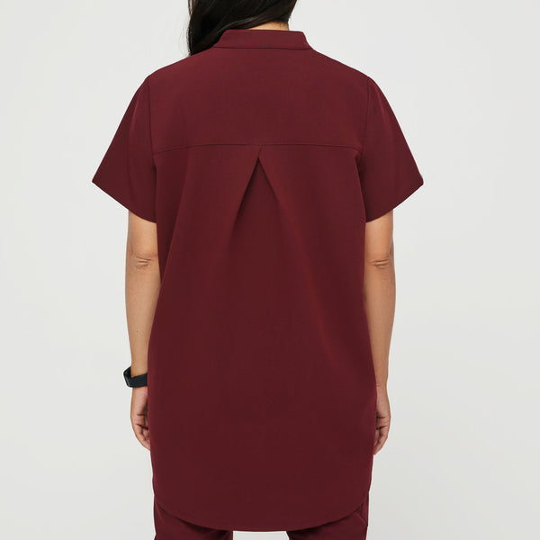 Women's Burgundy Kitale Maternity - Scrub Top