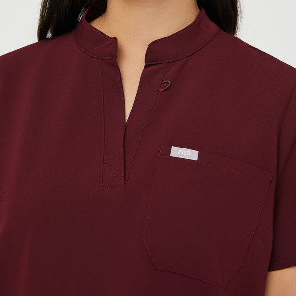 Women's Burgundy Kitale Maternity - Scrub Top