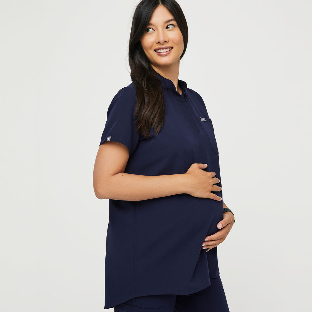 Women's Navy Kitale Maternity - Scrub Top