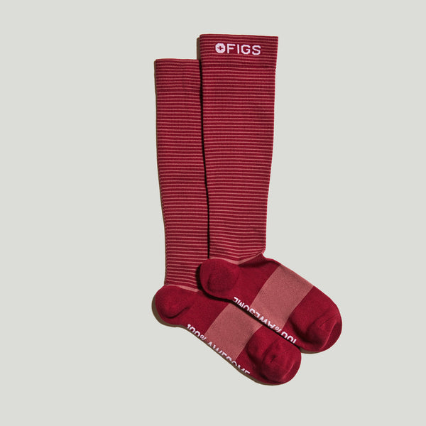 Women's Mauve Double Stripe - Compression Socks