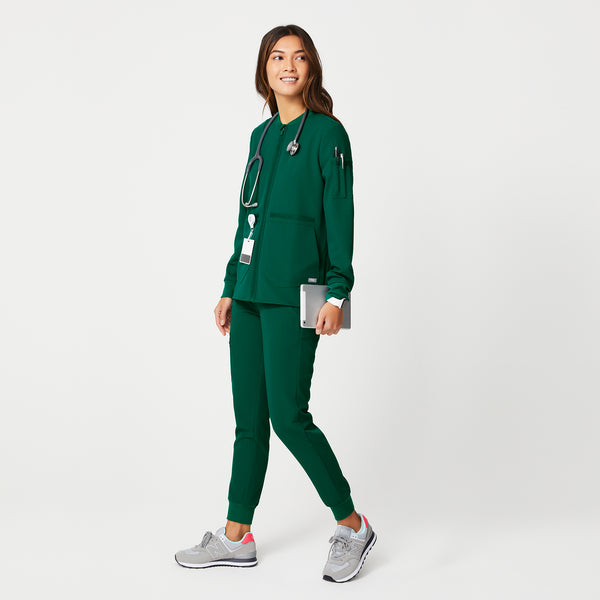 women's Hunter Green Bellery - Scrub Jacket