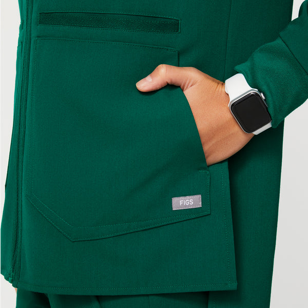 women's Hunter Green Bellery - Scrub Jacket