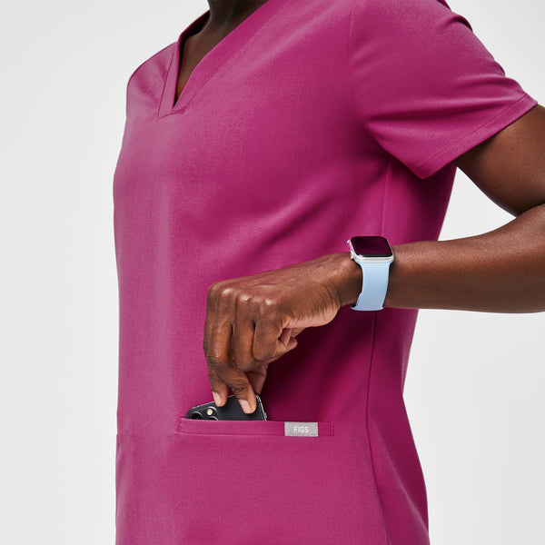 women's Raspberry Sorbet Casma™ - Three-Pocket Scrub Top