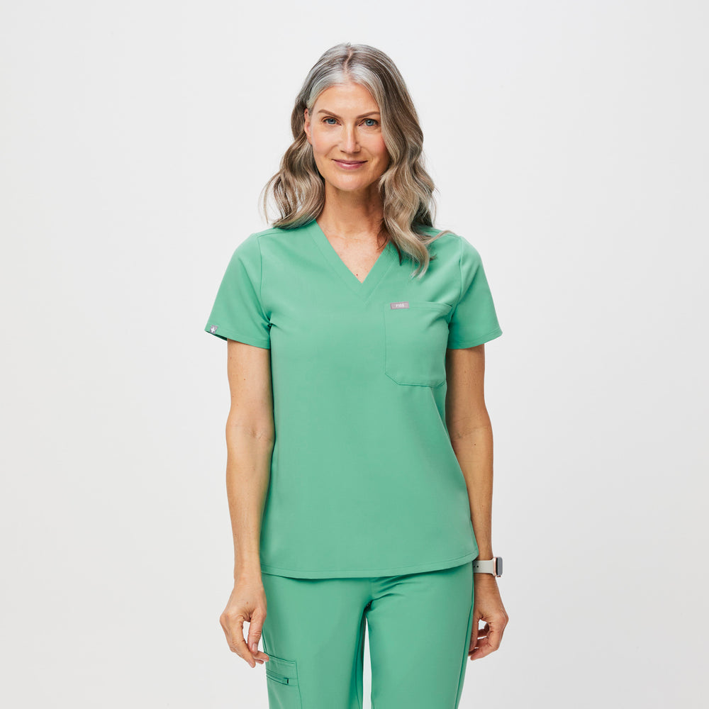 women's Surgical Green Catarina™ One-Pocket Scrub Top