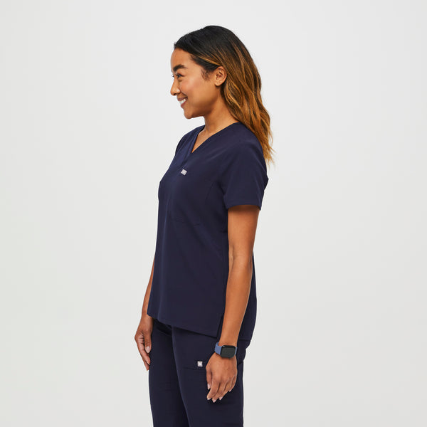 women's Navy Petite Catarina™ - One-Pocket Scrub Top