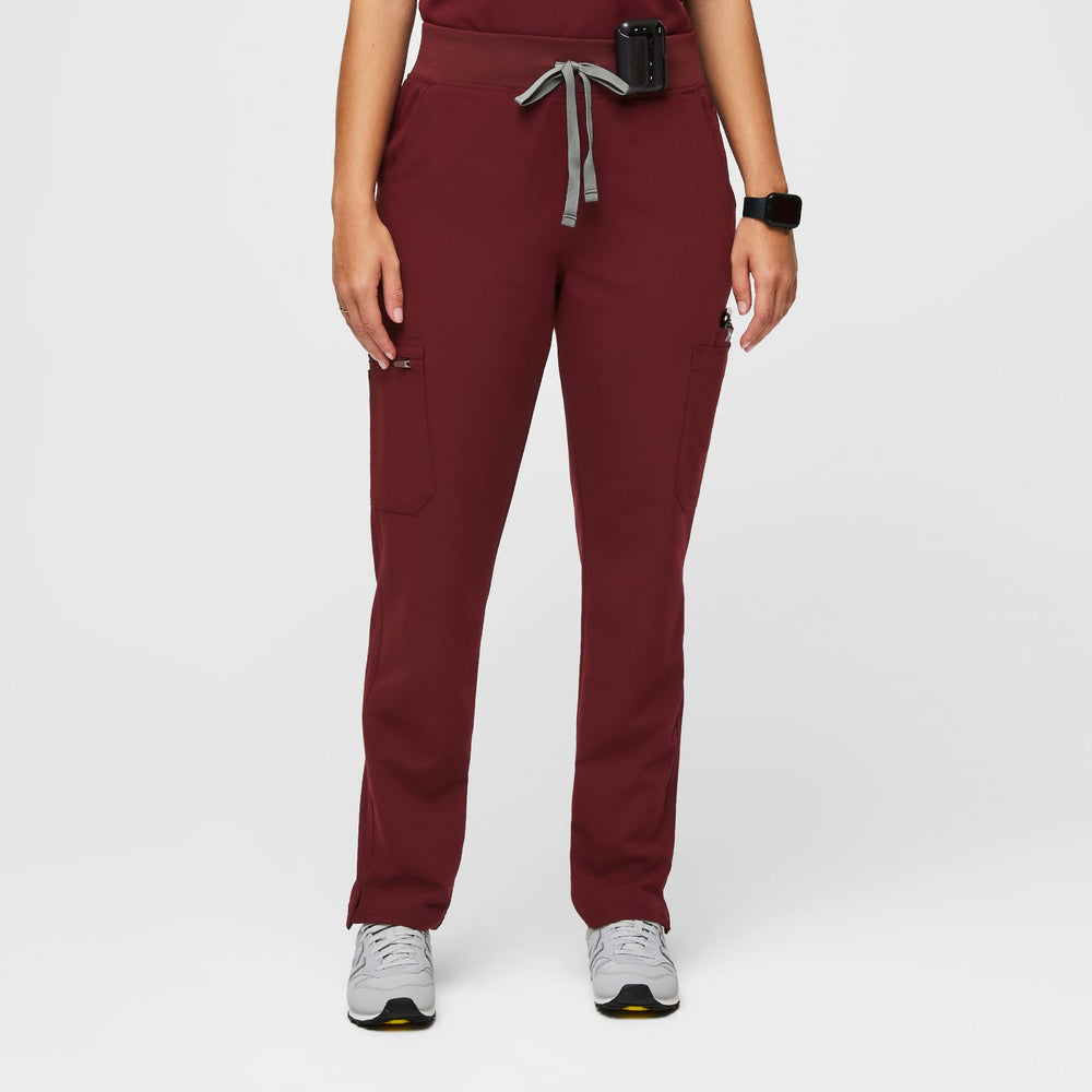 women's Burgundy Yola™ High Waisted 2.0 - Skinny Scrub Pants