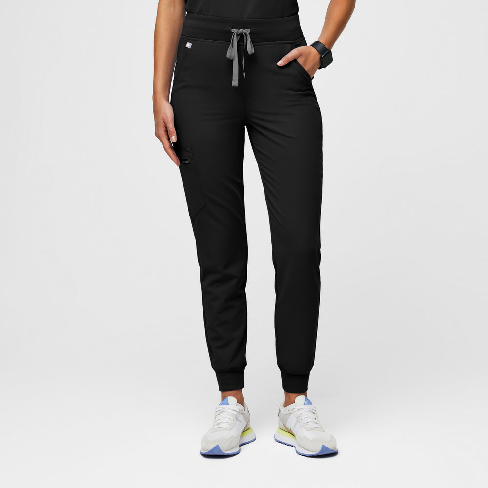 women's Black Zamora™ High Waisted - Petite Jogger Scrub Pants
