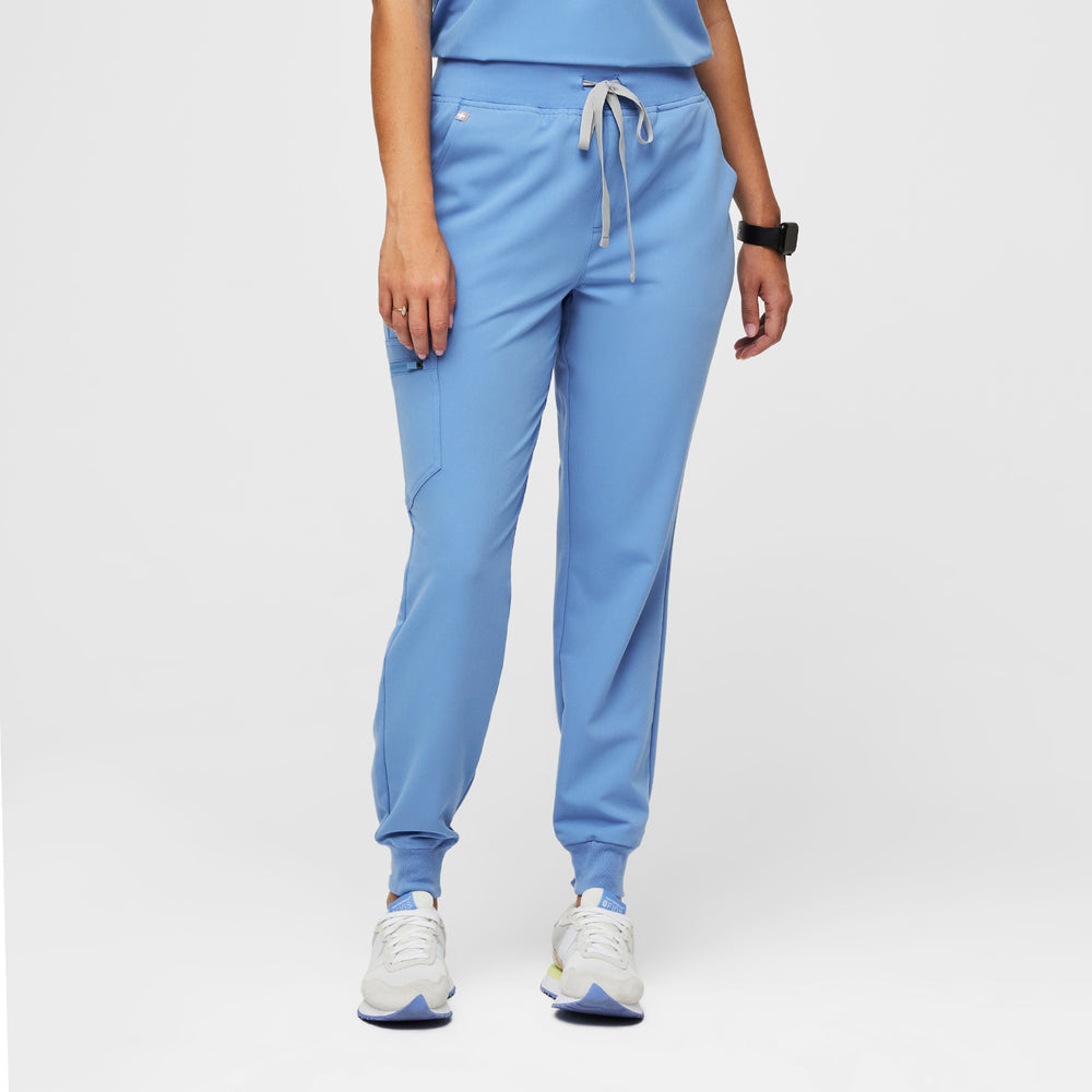 women's Ceil Blue Zamora™ High Waisted - Petite Jogger Scrub Pants