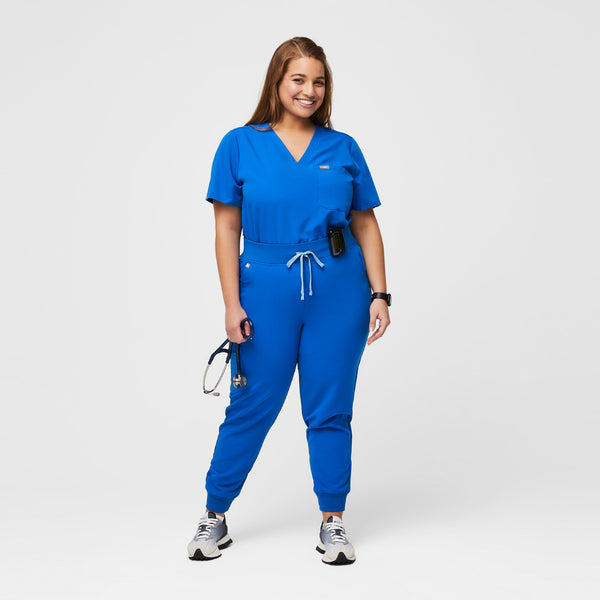 women's Royal Blue High Waisted Zamora™ - Tall Jogger Scrub Pants (3XL - 6XL)