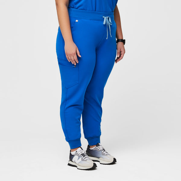 women's Royal Blue High Waisted Zamora™ - Petite Jogger Scrub Pants (3XL - 6XL)