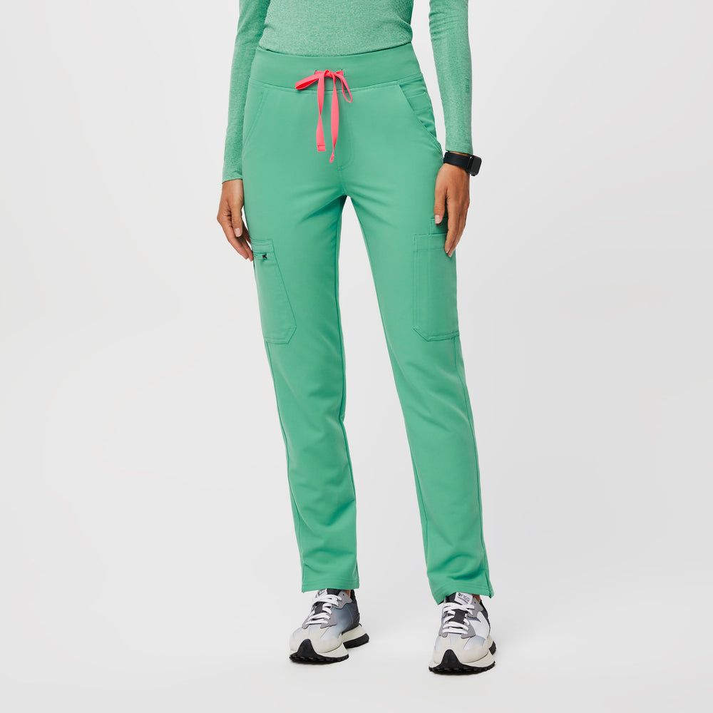 women's Surgical Green High Waisted Yola™ - Skinny Scrub Pants