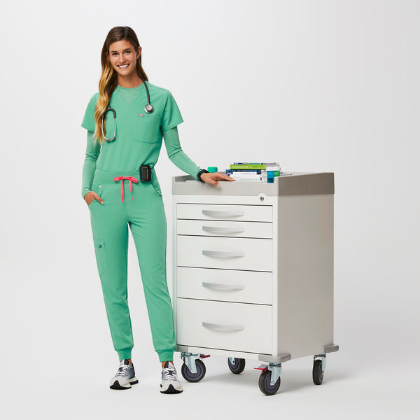 women's Surgical Green High Waisted Zamora™ - Jogger Scrub Pants