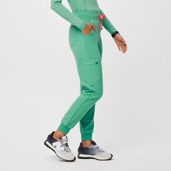 women's Surgical Green High Waisted Zamora™ - Petite Jogger Scrub Pants