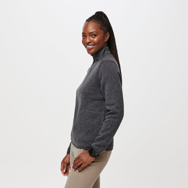 women's Heather Dark Charcoal On-Shift™ Half Zip - Sweater Knit
