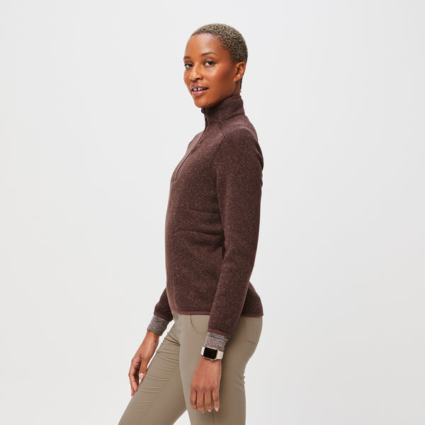 women's Heather Espresso On-Shift™ Half Zip - Sweater Knit
