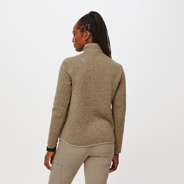 women's Heather Latte On-Shift™ Half Zip - Sweater Knit