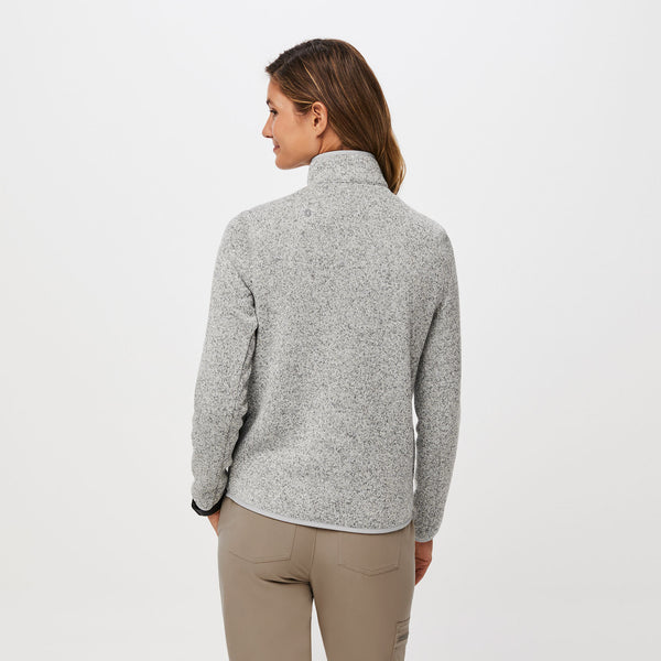 women's Heather Light Grey On-Shift™ Half Zip - Sweater Knit