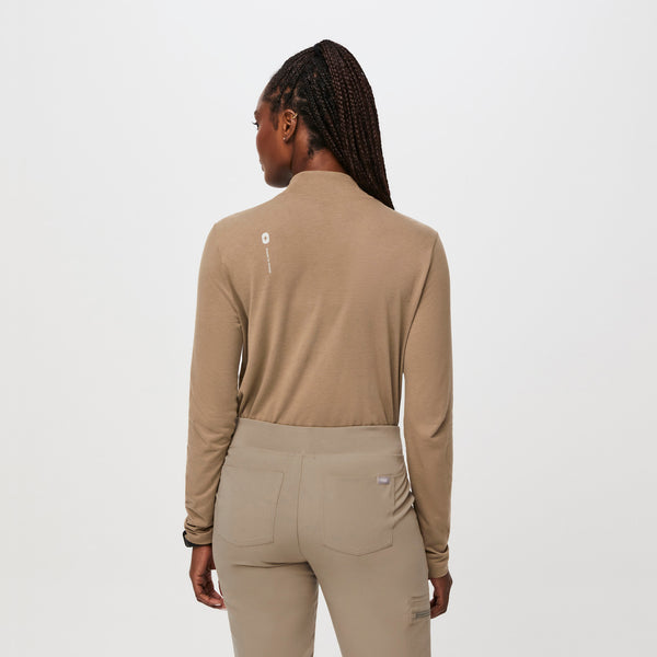 Women's Light Oak Mock Neck - Longsleeve