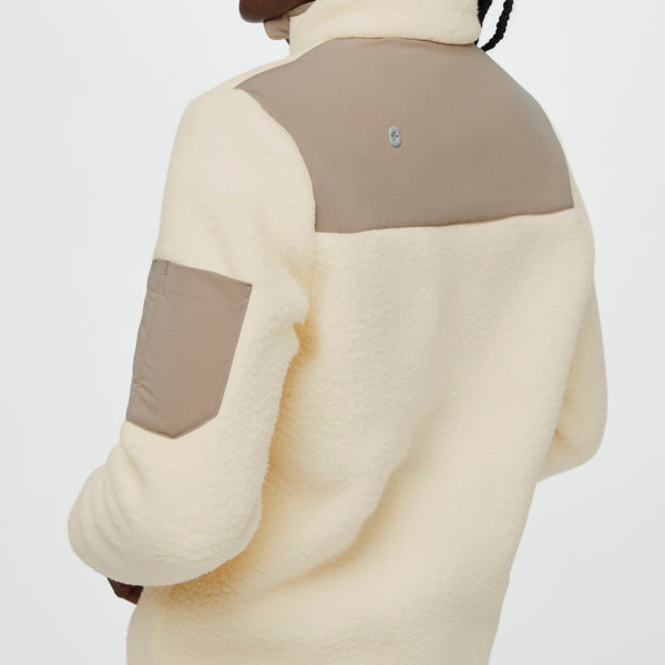 women's Oatmeal/Latte On-Shift™ Color Blocked - Sherpa Fleece Jacket