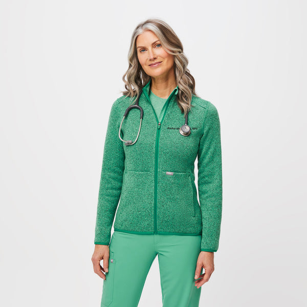 women's Surgical Green On-Shift™ - Sweater Knit Jacket